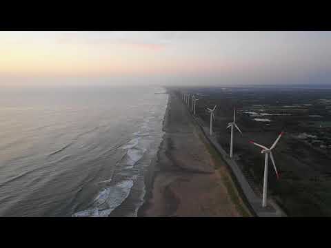 ドローンで波崎海岸の朝【４K映像】