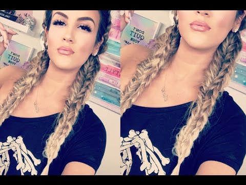 Glittery & Glossy + Stacked Dutch Braid Pigtails | Nicole Guerriero