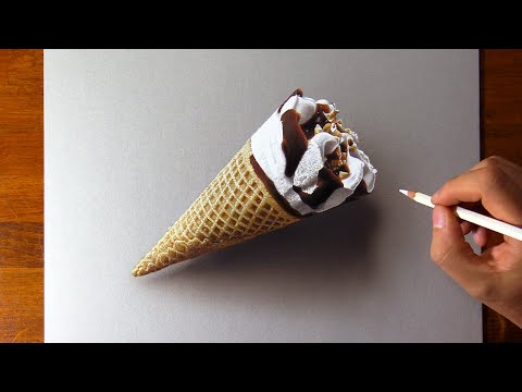 How to draw a Cornetto - Time Lapse (Long Version)