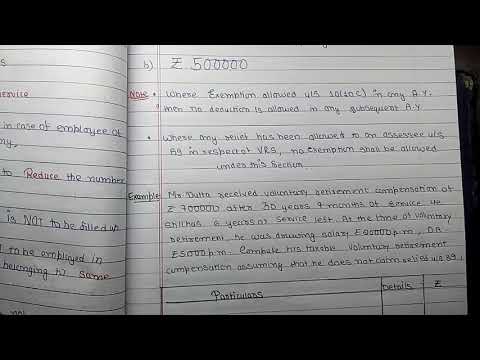 Voluntary Retirement Scheme | Revision of Retirement Benefits Scheme | Income under head Salaries |