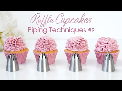 Ruffle Cupcake Piping Techniques Tutorial #9 - Buttercream Frosting Piping Tips