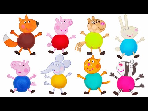 Create Peppa Pig Clay Friends | Easy Dough Craft for Kids | Preschool Toddler Learning Video