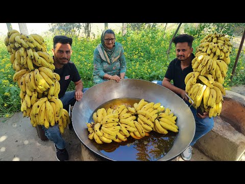 BANANA OIL FRY | Banana Balls Recipe | Pazham Bonda | Cooking Sweet Banana Bonda Recipe In Village