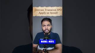 Deccan Transcon IPO Apply or Avoid🔥| Latest IPO GMP #ipo #buyback #shortsfeed