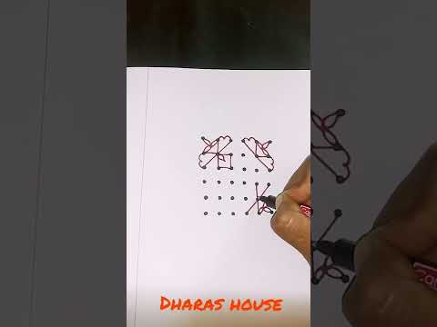 6×6dots small vilakku kolam||villakku rangoli||pandaga muggulu||dharas house||#shorts