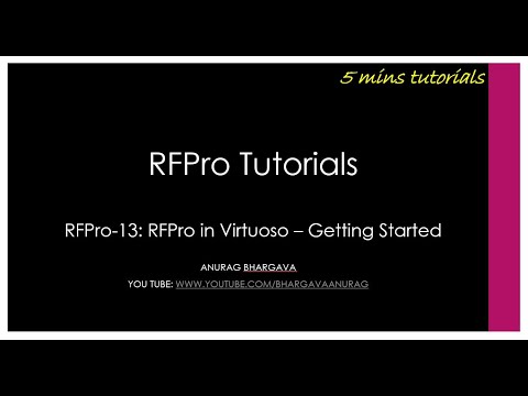 RFPro-13: RFPro in Virtuoso - Getting Started