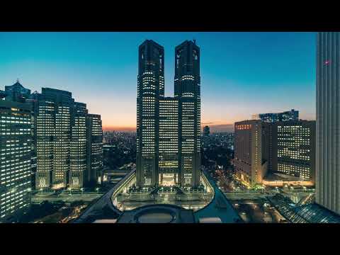 京王プラザの客室から撮影した夕景タイムラプス