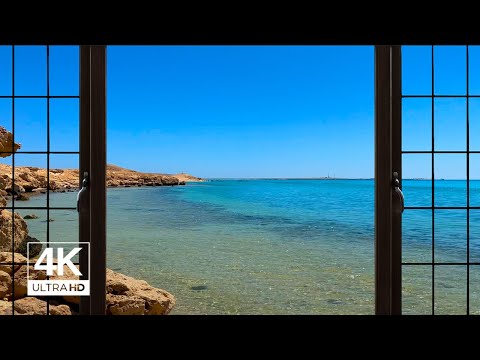 4k Egypte Red Sea Window view - Relaxing, Calming, Ambience, white noise