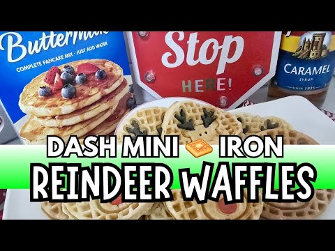 Dash Reindeer Waffle Iron | Holiday Breakfast Idea | Daycare | Easy Waffle Recipe | Kids Food How to