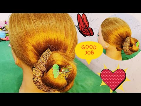 Simple Hairstyle For Wedding|छोटे बालों में बनाये लचकी से खूबसूरत हेयरस्टाइल|बन हेयरस्टाइल