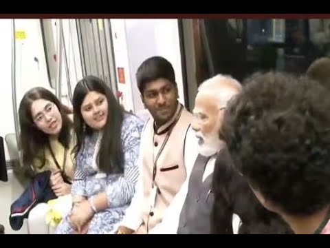 WATCH | PM Modi Boards Mumbai Metro After Launching 2 New Lines; Interacts With Youth on Journey