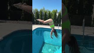 FAST RUNNING TOE TOUCH DIVE into the Dirty Cold Swimming Pool #shorts