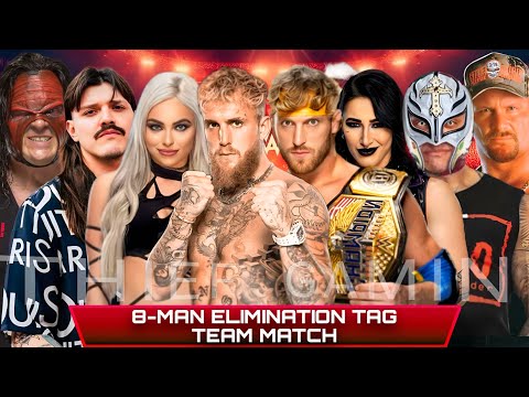 WWE 2K24 • 8-Man Elimination Tag Team Match - Kane Dominik Liv jake Paul VS Austin  Rhea logan | WWE