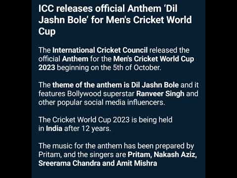 ICC anthem #icc #cricket #gk #currentaffairs #shortsvideo