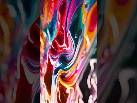 4K Abstract Colorful Paint Mix! Satisfying Paint Video! Relaxing Music / Screensaver for Meditation