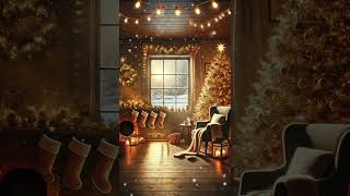 Warm Christmas Ambience 🎄 Relaxing Jazz Music with Snowy Night Vibes | Cozy Holiday #shorts