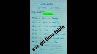 ssc gd time table # daily routing two months #exam study time table 👆🙏