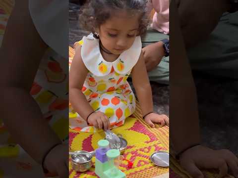 Cooking mini chef👩‍🍳 #kannadavlogs #minivlog #deepakiran #dailyvlog #littlegirl #cutebaby #shorts