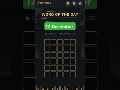 Wodl 17 December | Theme crypto Adoption Wotd | Binance word of the day | Wodl 5 word answer today