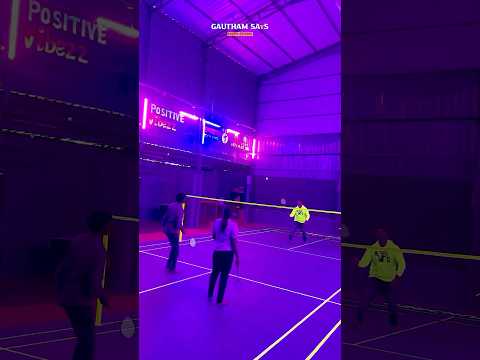 Shuttle Court Neon Lights 🚨🏸🦋 #shorts #shuttle #badminton #neonlight #badmintoncourt