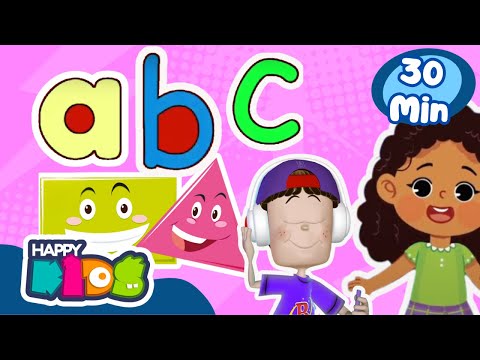 Jugando con las Formas y el Abecedario🟪🛑🔺 | 30 MIN🎵|🥳 Happy Kids