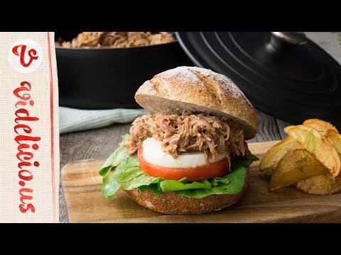 じっくりと焼き上げた豚肉がホロホロ♡プルドポークサンドイッチ｜How to make Pulled Pork Sandwich