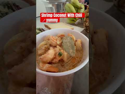 Shrimps Coconut with Hot chili 🌶️ #deliciousfood #seafood #youtubeshorts