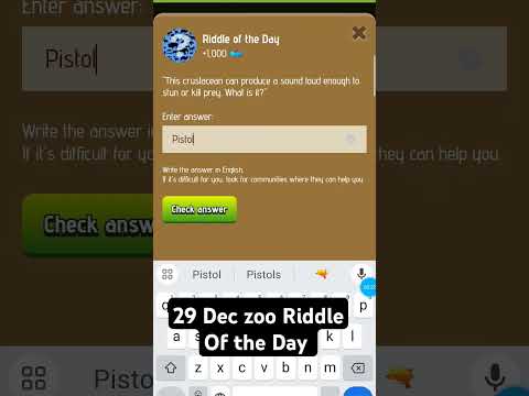 Zoo riddle of the Day code | riddle of the Day Zoo 29-30 Dec | riddle of the Day today #crypto