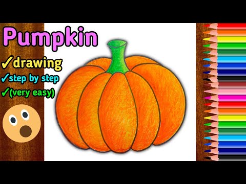 easy drawing and painting🧅 how to draw a pumpkin🧅 misti kumra drawing 😀😀@FarjanaDrawingAcademy