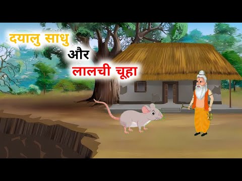 दयालु साधु और लालची चूहा | hindi stories | cartoon animation | 2D animation story |