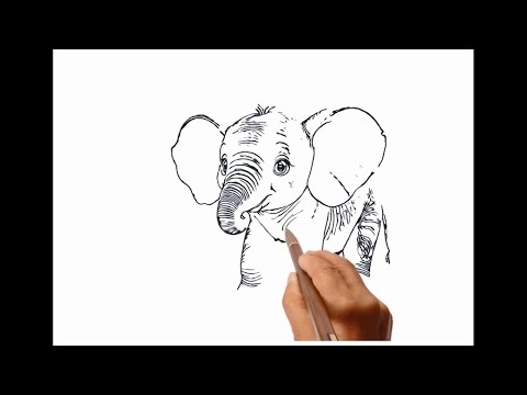 How to draw simple Elephant on the sandy beach.  #drawing #draw #painting I Chill how to draw