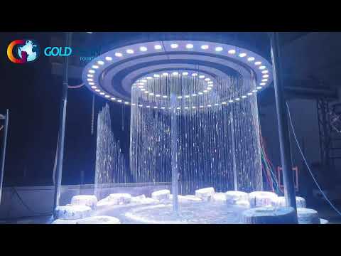 Indoor 2 Rings Round Digital Water Curtain