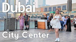 Dubai [4K] Amazing City Center, Downtown Dubai Evening Walking Tour 🇦🇪