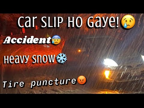 Heavy snow main car slip ho gye😭#snow#japan#pakistani