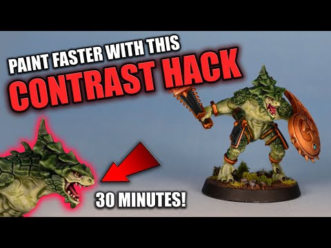 Speed Painting a Saurus Warrior with Modified Contrast Paints