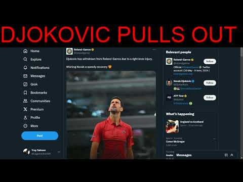 NOVAK DJOKOVIC pulls Out of French Open | Has the Sinner Era Begun !!! #RolandGarros #Tennis