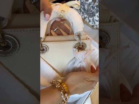 DIOR IVORY LIZARD skin WITH CRYSTALS 💎 LADY DIOR MINI UNBOXING #lvlovercc #shorts #exotic #ladydior