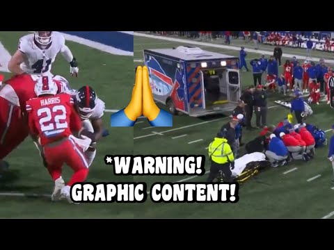 Damien Harris SCARY INJURY FULL SEQUENCE 🙏(TAKEN INTO AMBULANCE) Bills Vs Giants 2023