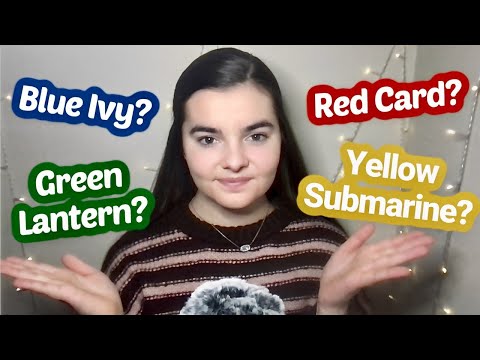 ASMR Trivia Questions by Color! | Things that are Blue, Green, Red, and Yellow