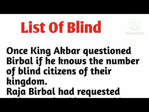 List Of Blind || Akbar Birbal || Lessonable Story