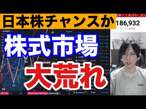 12/21【日本株チャンス相場来るか‼︎】損益通算終了まで日経平均上値重い→急落銘柄反転あるか。ドル円156円に急伸。米国株、ナスダック、半導体株、仮想通貨BTC大荒れ。