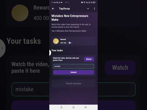 Mistakes New EntrepreneurS Make tapswap video code#tapswap #tapswapcode