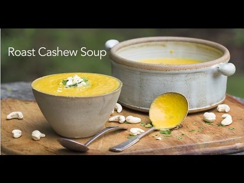 Creamy Roast Cashew Soup with Butternut Squash - Vegan