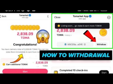 TOMA Tokens Received How To Withdraw Tomarket Tokens | Tomarket Tokens Received Tomarket New Update.