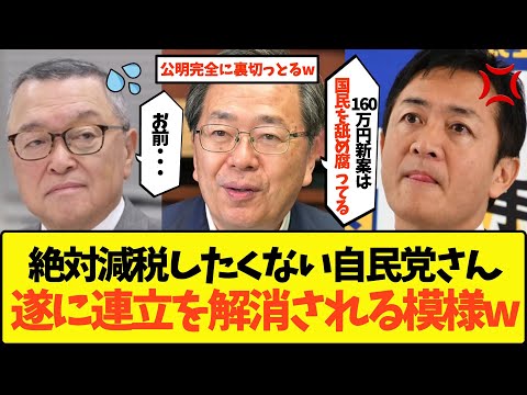 【ドン引き】「国民を舐め腐っている」自民党、103万円の壁引き上げ新案がセコすぎる余り公明党からも見限られるwww【政治 石破茂 国民民主党 参院選 103万円の壁 与党 野党 宮沢洋一 財務省】