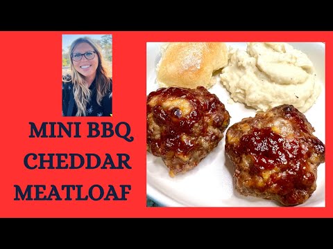 Mini BBQ Cheddar Meatloaf #easyrecipe #dinnerideas #meatloaf