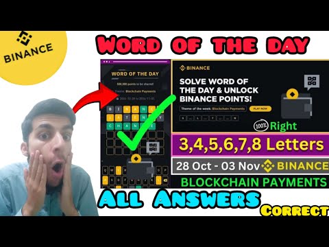 Theme Blockchain Payments WOTD | Binance Crypto WODL Answers Today | All Letters WOTD