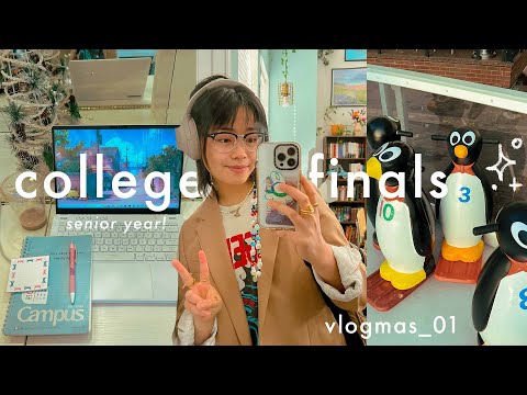 college finals vlog ;-; getting ready for the holidays, ice skating, & cooking for one (vlogmas 01)