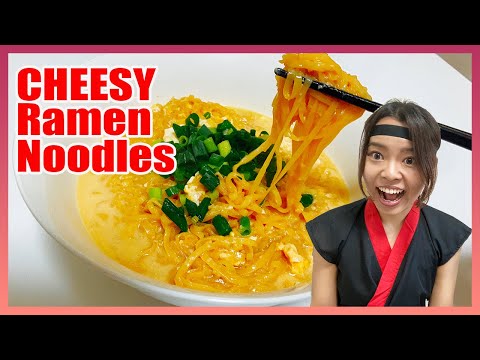 How to make Cheesy Ramen Noodles in 3minutes| Japanese Recipes with Ninja Girl