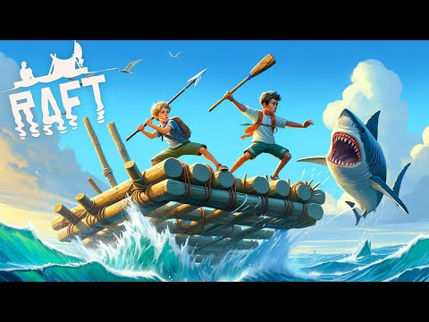 Survival Challenge: Escaping a Giant Shark with My Little Brother on a Raft!